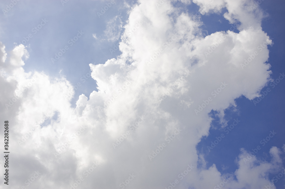 Blue sky and white clouds with strange shapes Blue sky and white clouds with strange shapes