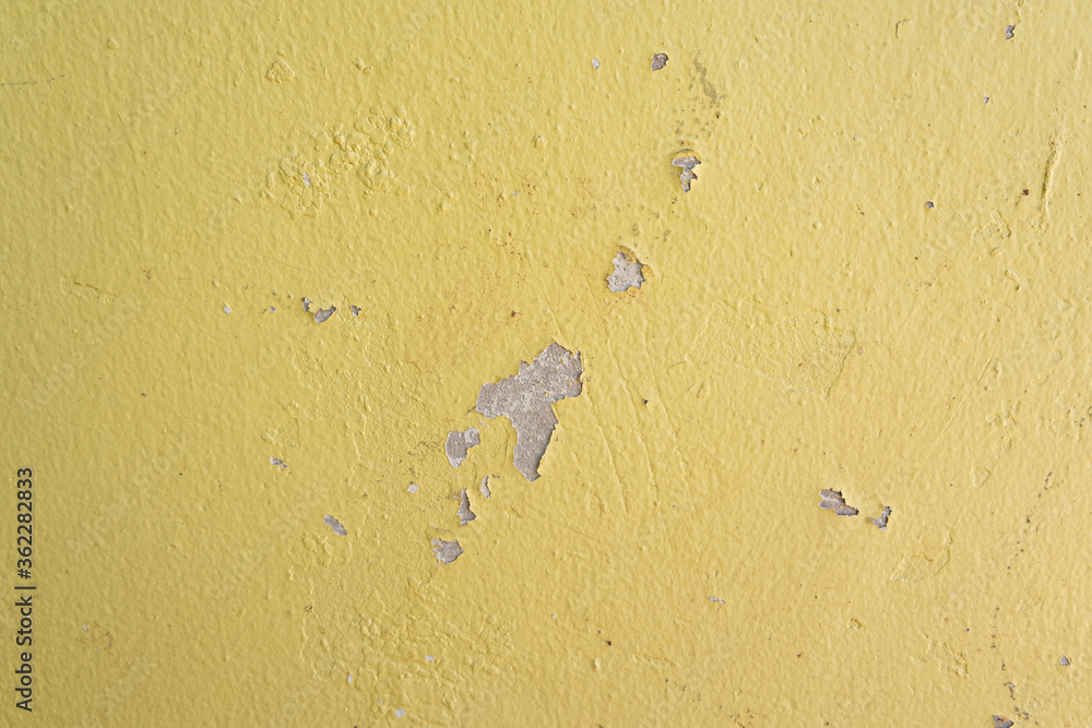 The house wall has stains and discoloration.