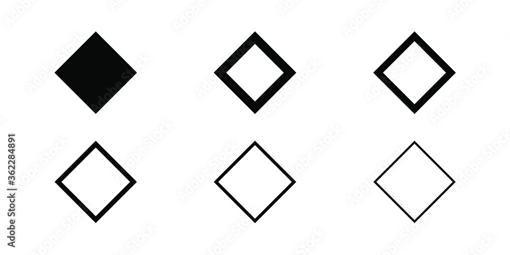 Various Black Rhombus Shape icons vector illustration Various Black Rhombus Shape icons vector illustration