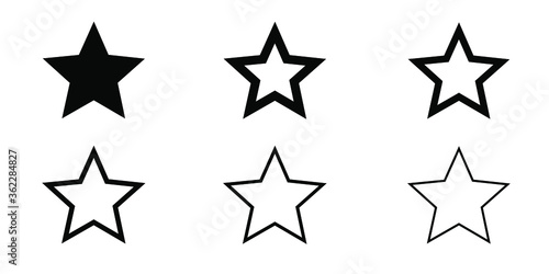 Various  Black Star Shape icons vector illustration