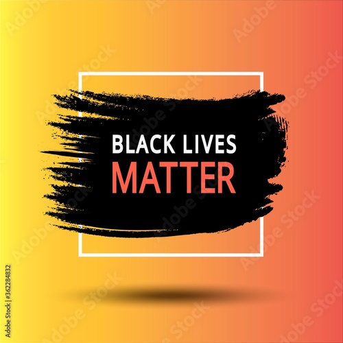 Black lives matter poster, banner slogan hashtag isolated in frame with ink background. EPS10 BIPOC illustration blm for web page.isolated slogan