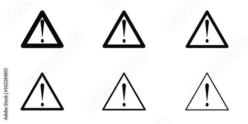 Free Download Various  Black Warning Triangle Shape icons vector illustration - GFXLoad