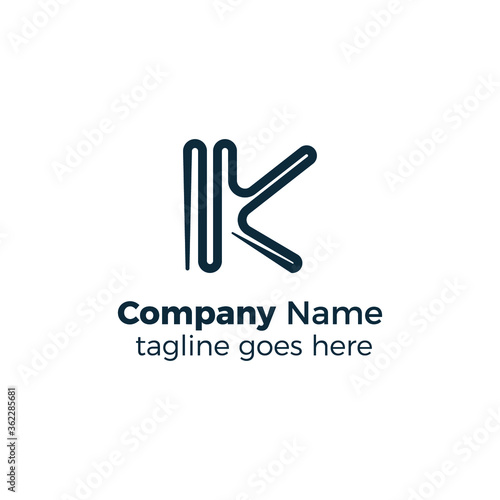simple line k logo design vector illustration © Rizqi