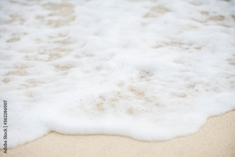 Sea wave bubble On the white sand beach Sea wave bubble On the white sand beach