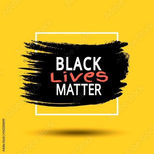 Black lives matter poster, banner isolated ink yellow background. EPS10 BIPOC illustration blm for web page.isolated slogan