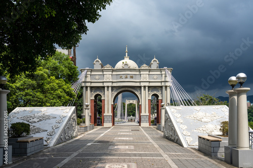 Daxi Bridge, also known as the Lover's Bridge. Is a suspension footbridge in Daxi District, Taoyuan City, Taiwan.