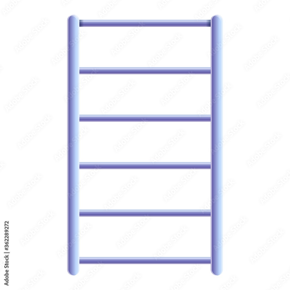 Bath heated towel rail icon. Cartoon of bath heated towel rail vector icon for web design isolated on white background Bath heated towel rail icon. Cartoon of bath heated towel rail vector icon for web design isolated on white background
