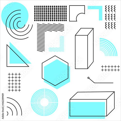 set of geometric shape vector design. fit for logo, background, bussiness, etc