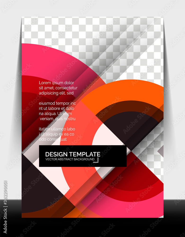 Fototapeta premium Circle design a4 flyer print template, annual report design