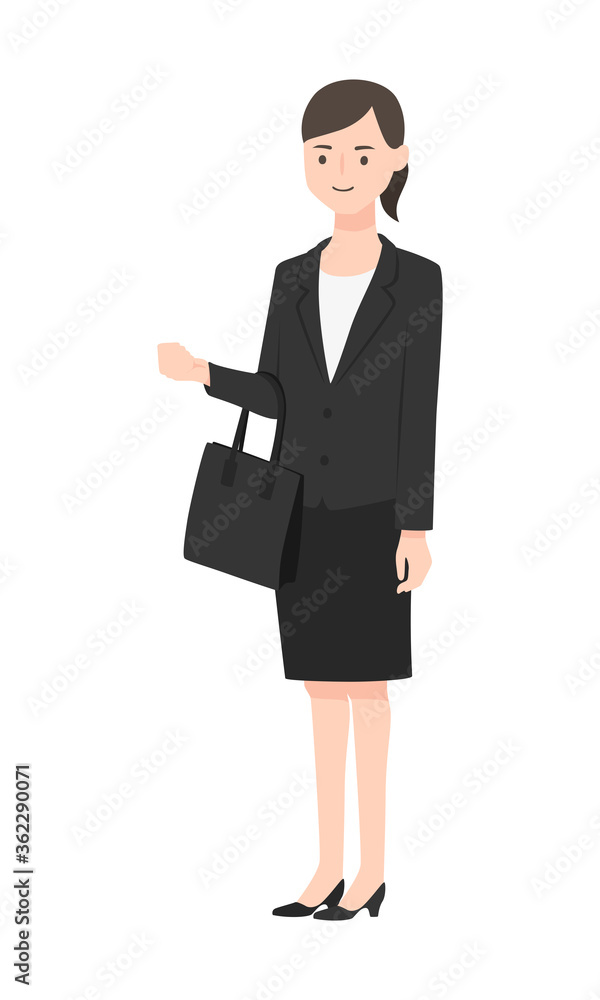 若い女性新入社員のイラスト。 若い女性新入社員のイラスト。