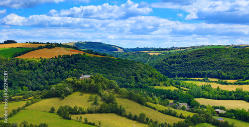 beautiful landscape in Aveyron  France panorama