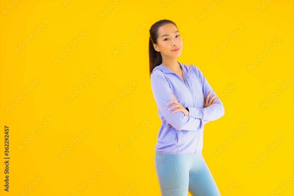 Portrait beautiful young asian sport woman ready for exercise Portrait beautiful young asian sport woman ready for exercise