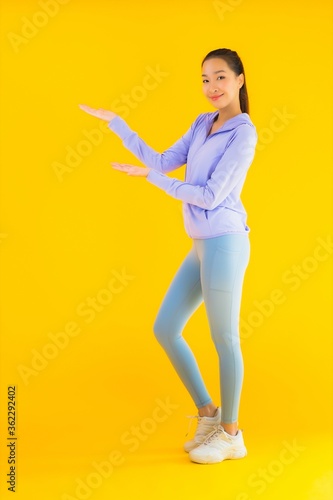Portrait beautiful young asian sport woman ready for exercise