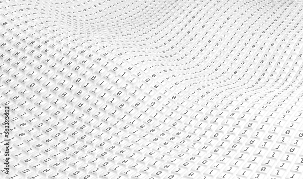 3D Rendering of keyboard buttons with letters zero and one align with each other in wavy pattern. Concept for big data processing, customer privacy, ai, machine learning, business information driven 3D Rendering of keyboard buttons with letters zero and one align with each other in wavy pattern. Concept for big data processing, customer privacy, ai, machine learning, business information driven