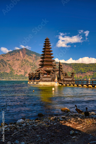 View of the temple in the middle of the lake.