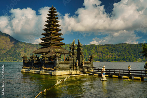 View of the temple in the middle of the lake