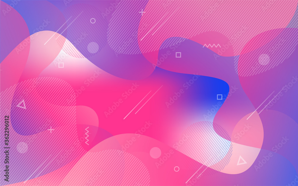 Fluid colorful dynamic background design with modern gradient color composition. Fluid colorful dynamic background design with modern gradient color composition.