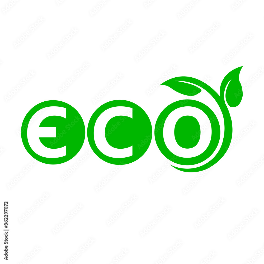 Eco flat vector icon. Ecology flat vector sign. Vector illustration Eco flat vector icon. Ecology flat vector sign. Vector illustration