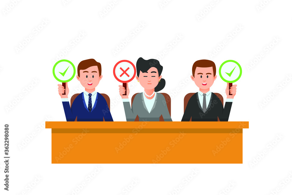 vector illustration of the decision of the judges