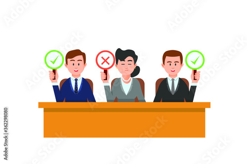 vector illustration of the decision of the judges