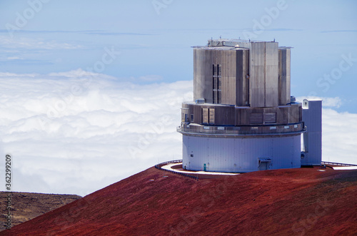 Mauna Kea Observatories. 4,200 meter high summit of Mauna Kea, the world's largest observatory for optical, infrared, and submillimeter astronomy. Big Island of Hawaii photo