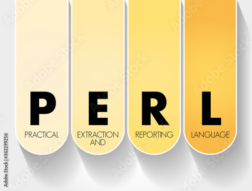 PERL - Practical Extraction and Reporting Language acronym, technology concept background