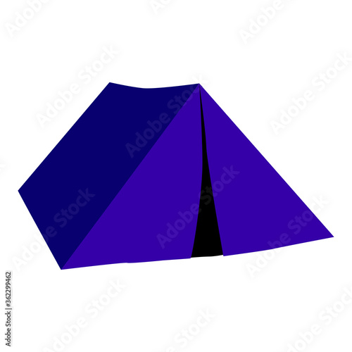 Tourist tent for camping. Summer holidays and outdoor activities. Extreme tourism. Stock vector flat illustration isolated on white.