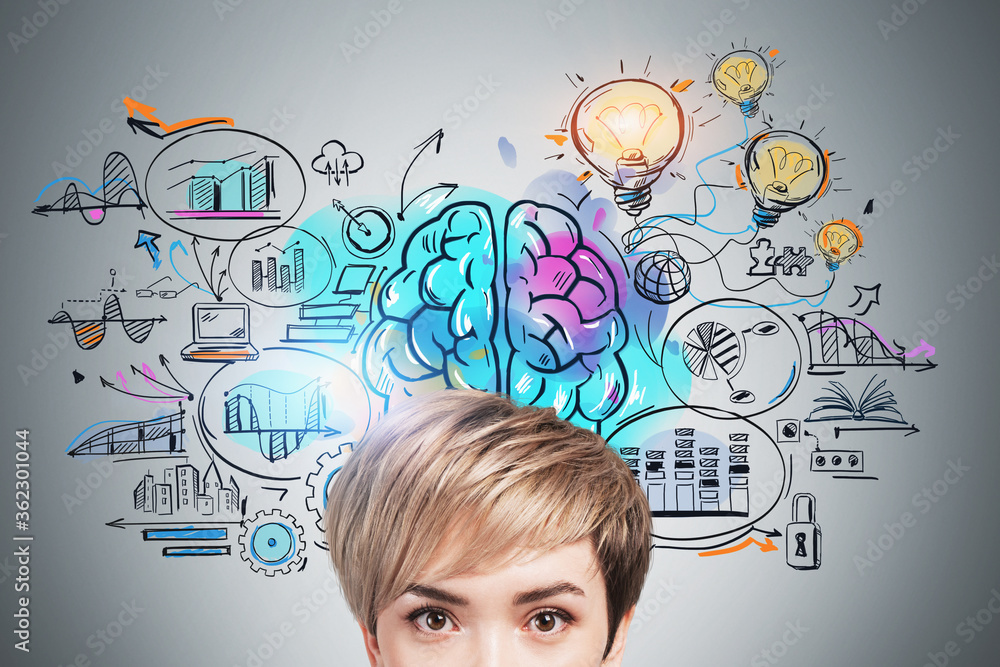 Young Asian woman, business idea Young Asian woman, business idea