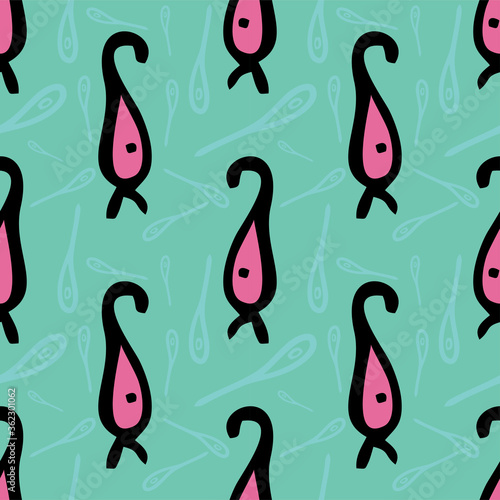 Seamless vector illustration of abstract micro organism shape on pastel background, pattern for making printing paper work or textile artwork, for summer and sea or ocean related artwork