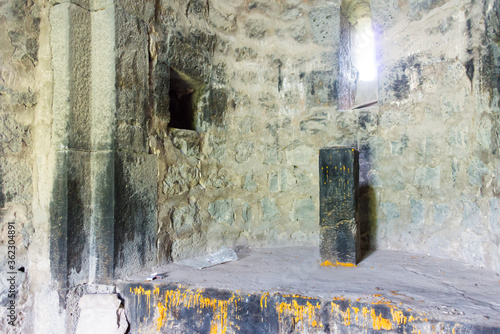 Ruins of Chapel at Kayan Fortress. a famous Historic site in Alaverdi, Lori, Armenia.