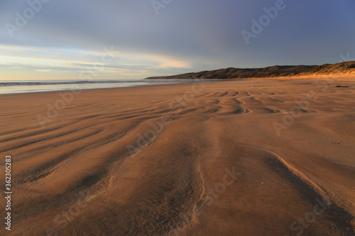 Sand pattern at the Bakers Beach  Narawntapu National Park  Tasmania