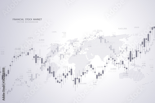 Stock market graph or forex trading chart for business and financial concepts, reports and investment . Vector illustration