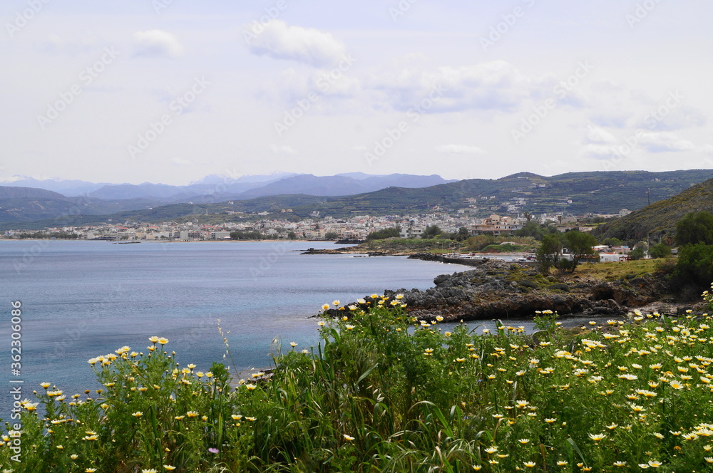 West coast of Crete, view of the Kissamos sity and the bay 