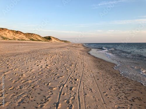 sand dunes at sunset