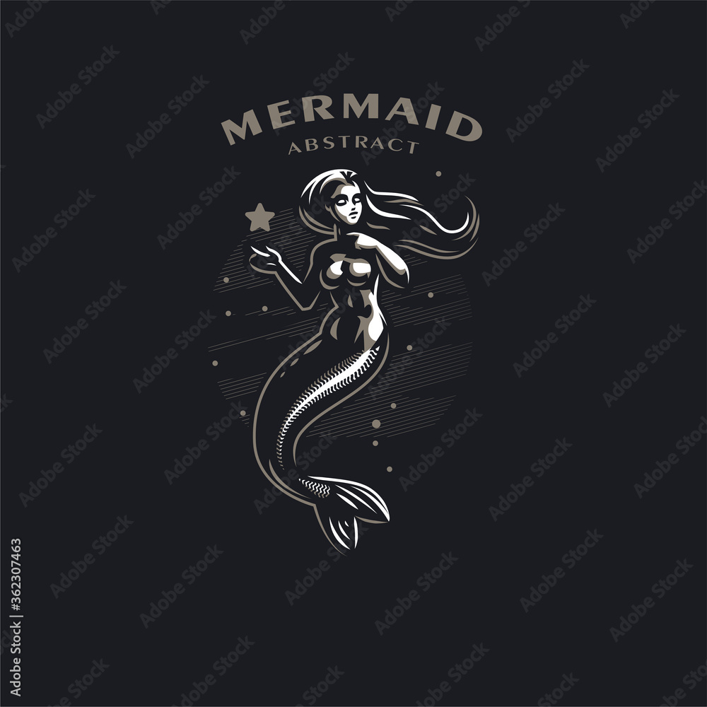 Fototapeta premium Mermaid with long hair.