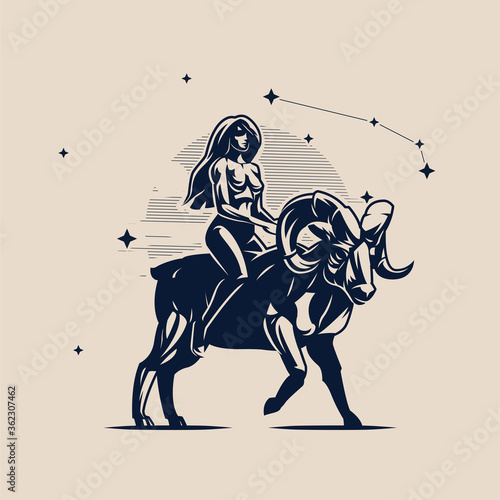 Sign of the zodiac Aries. 