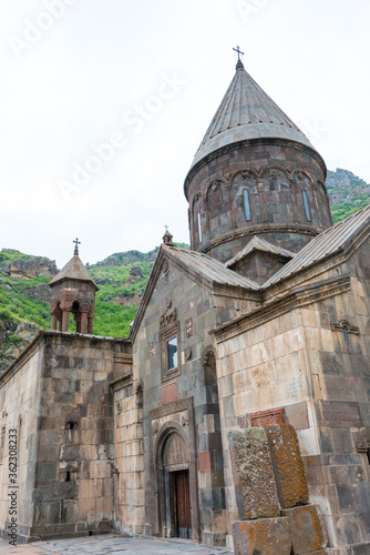 Geghard Monastery in Goght, Kotayk, Armenia. It is part of the World Heritage Site - Monastery of Geghard and the Upper Azat Valley. photo