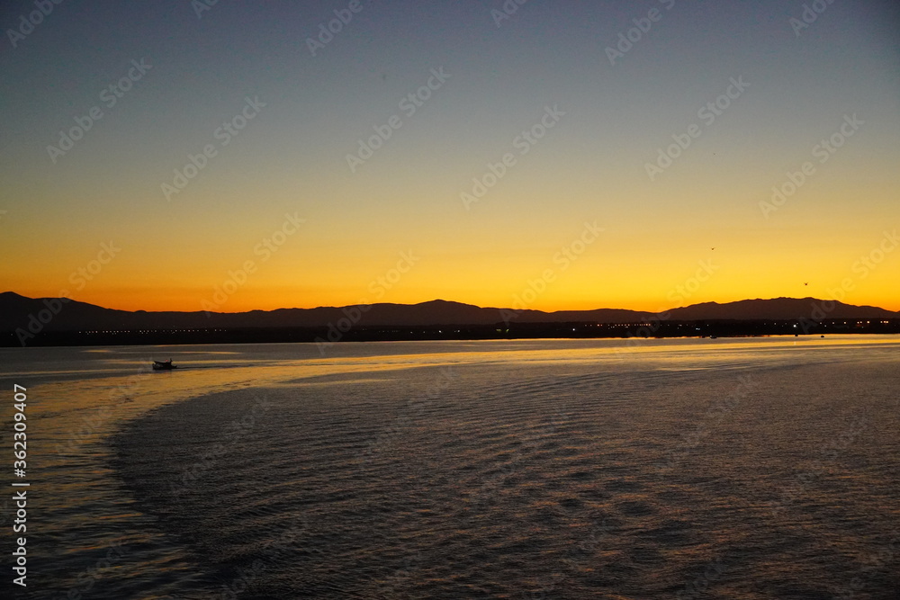 Fototapeta premium Beautiful sunrise in Thassos , a small beautiful island in Greece