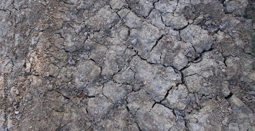 Cracked earth background in drought season with space for copy photo