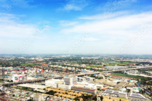 landscape view of city with sky when look from window of plane