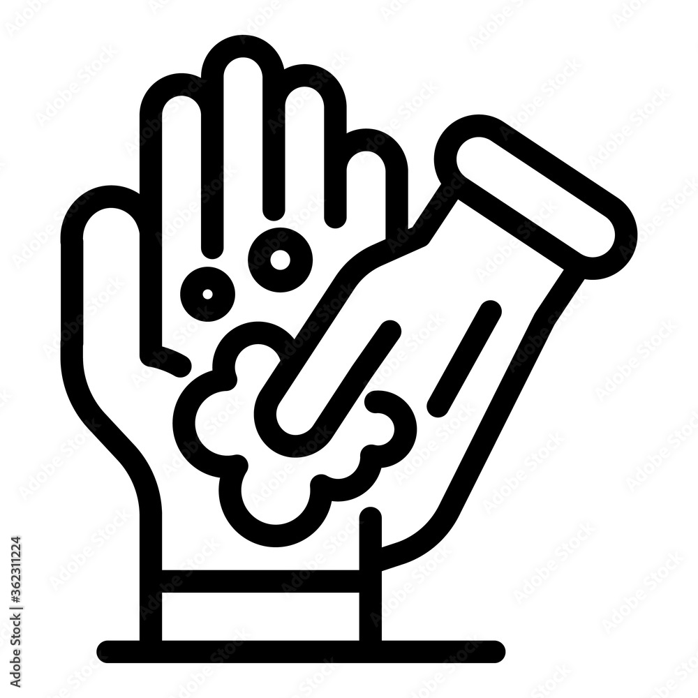 Fototapeta premium Hands sanitizer icon. Outline hands sanitizer vector icon for web design isolated on white background