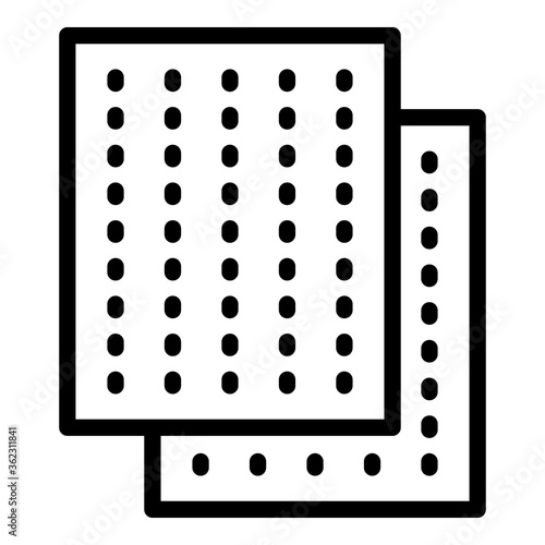 Soundproof wall icon. Outline soundproof wall vector icon for web design isolated on white background