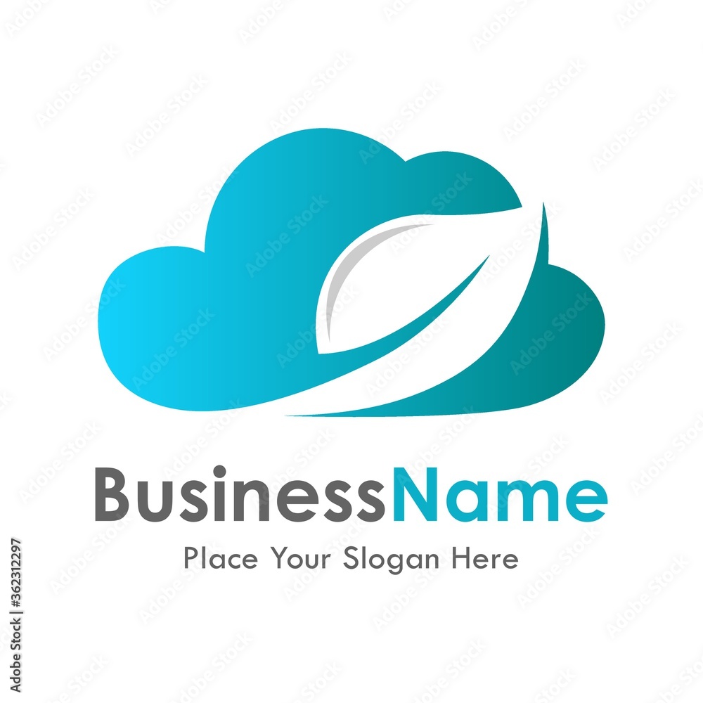 cloud leaf vector template logo. Suitable for business, web, nature, technology and art cloud leaf vector template logo. Suitable for business, web, nature, technology and art