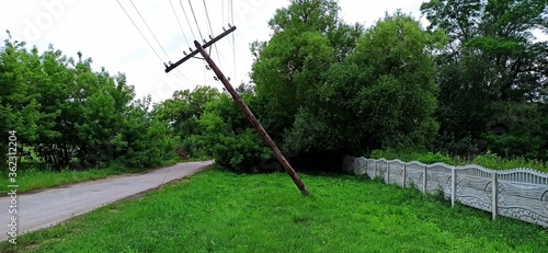 bent electric pole