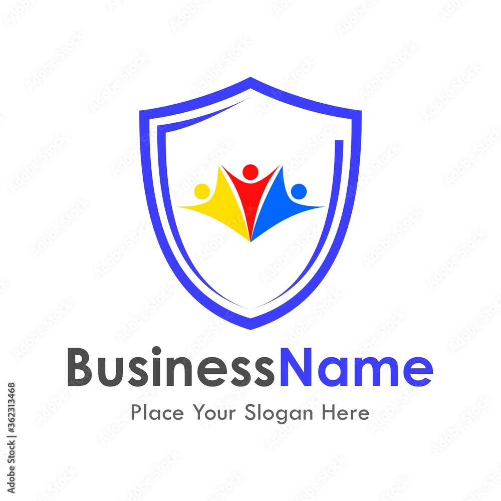 people shield vector logo template. suitable for business, web. social and art people shield vector logo template. suitable for business, web. social and art