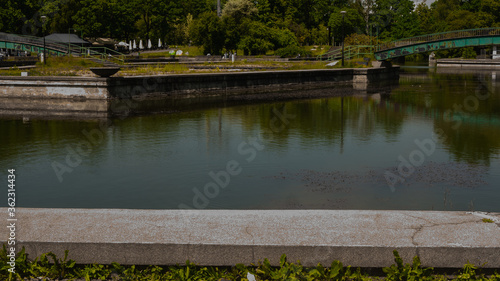 Beautiful views in the Silesian park in Chorzów. Ready for entry.