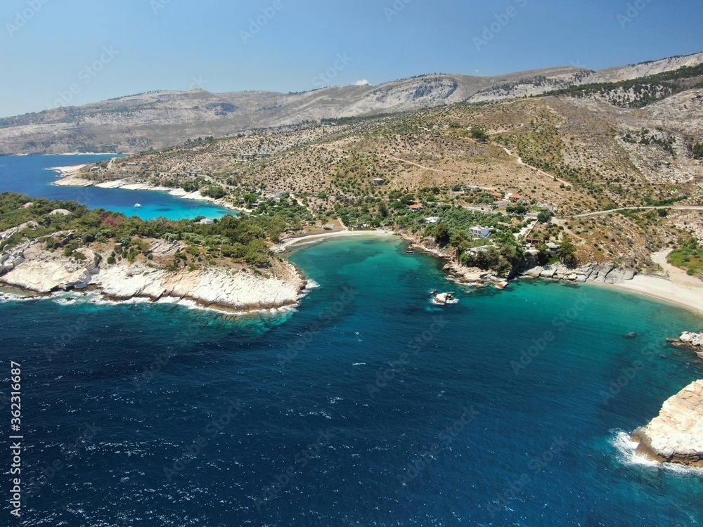 Thassos , a wonderful greek island seen from a drone