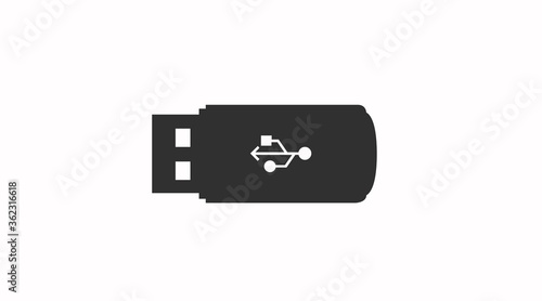 Vector Isolated Flat USB device icon or illustration