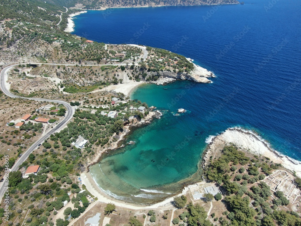 Obraz premium Thassos , a wonderful greek island seen from a drone
