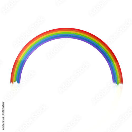 3d illustration of simple colorful rainbow